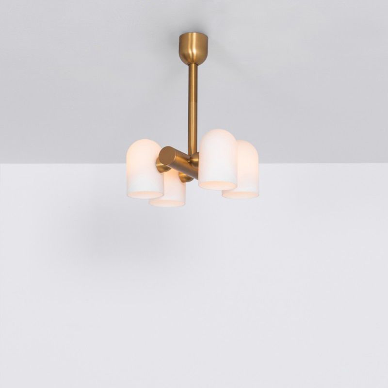 Schwung Odyssey 4 Burnished Brass Chandelier